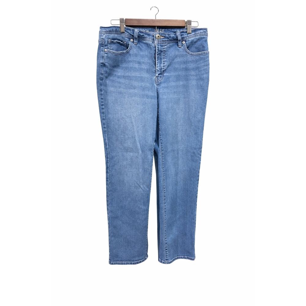 Style‎ & Co 12P Straight Leg Jeans WNS Y2K Blue Stretch Denim Crop Ankle Casual